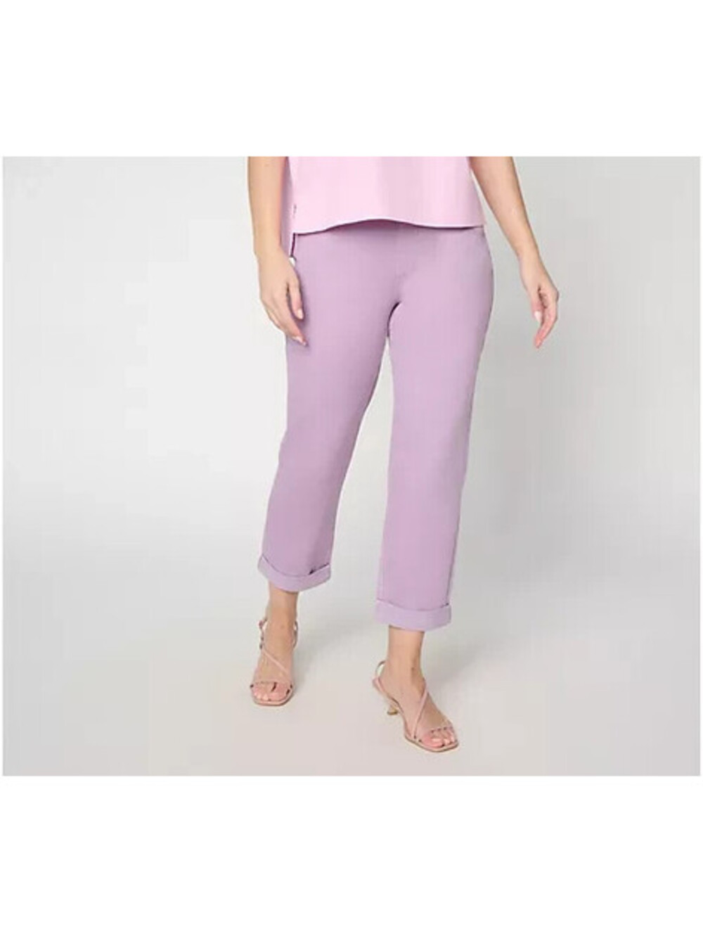 LOGO by Lori Goldstein Regular Color Pull On Boyfriend Jeans Wisteria, 14